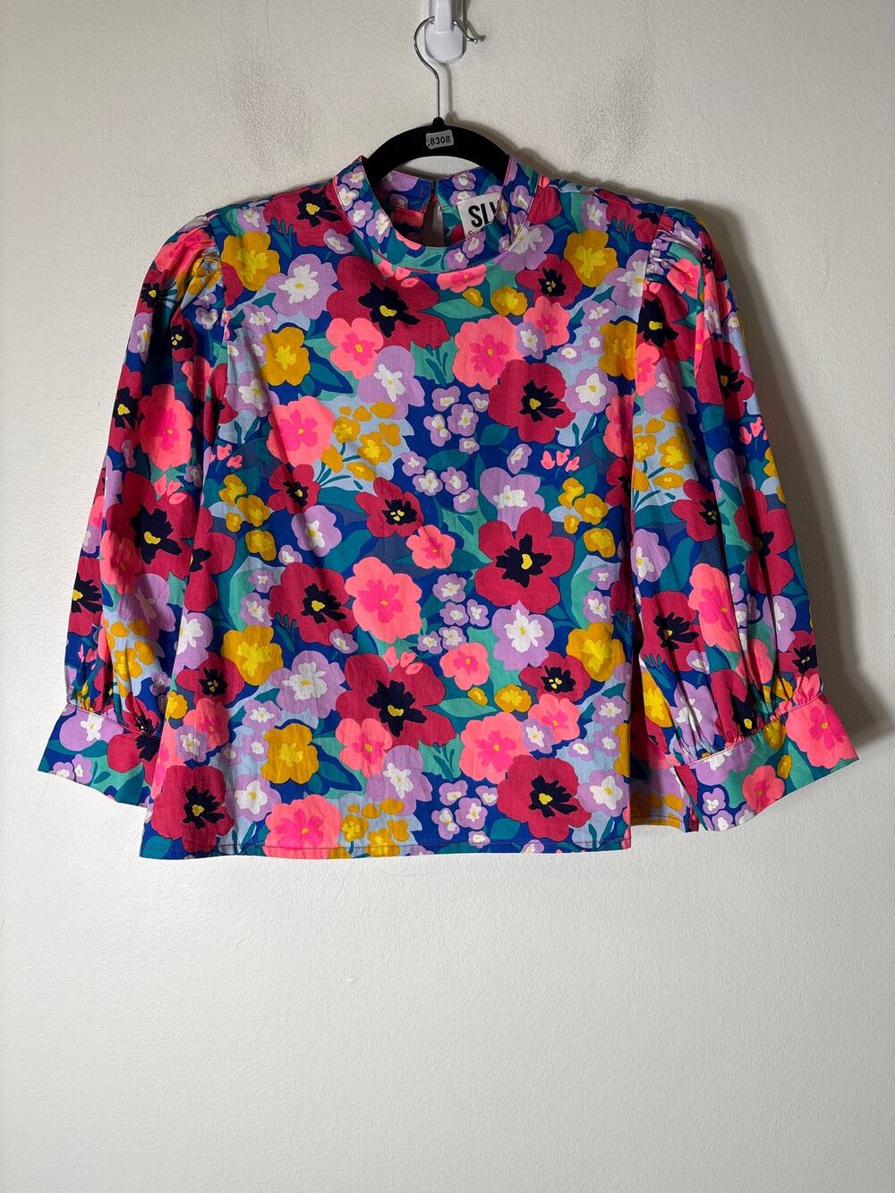 Sur La Vague Bright Floral Shirt Sz S